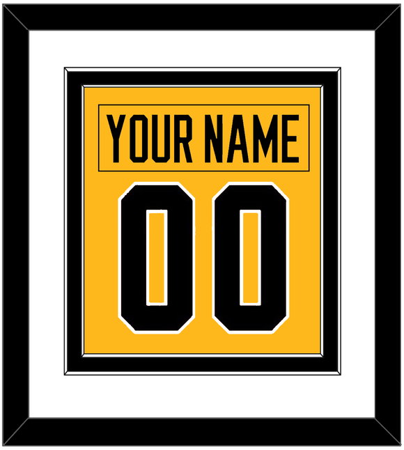 Pittsburgh Nameplate & Number (Back) Combined - Alternate Gold (2018-2021) - Double Mat 1