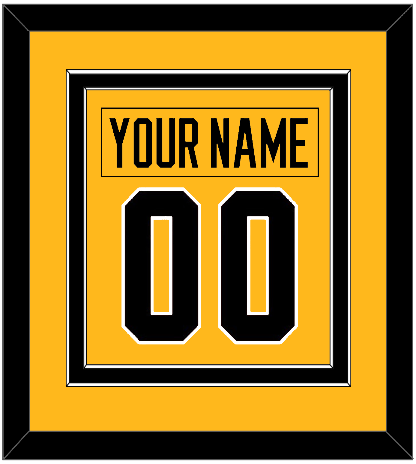 Pittsburgh Nameplate & Number (Back) Combined - Alternate Gold (2018-2021) - Signature Tier 2