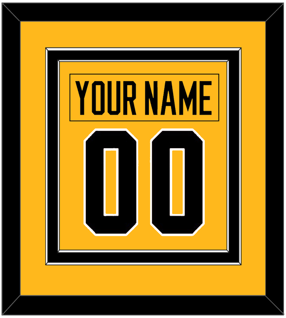 Pittsburgh Nameplate & Number (Back) Combined - Alternate Gold (2018-2021) - Double Mat 2