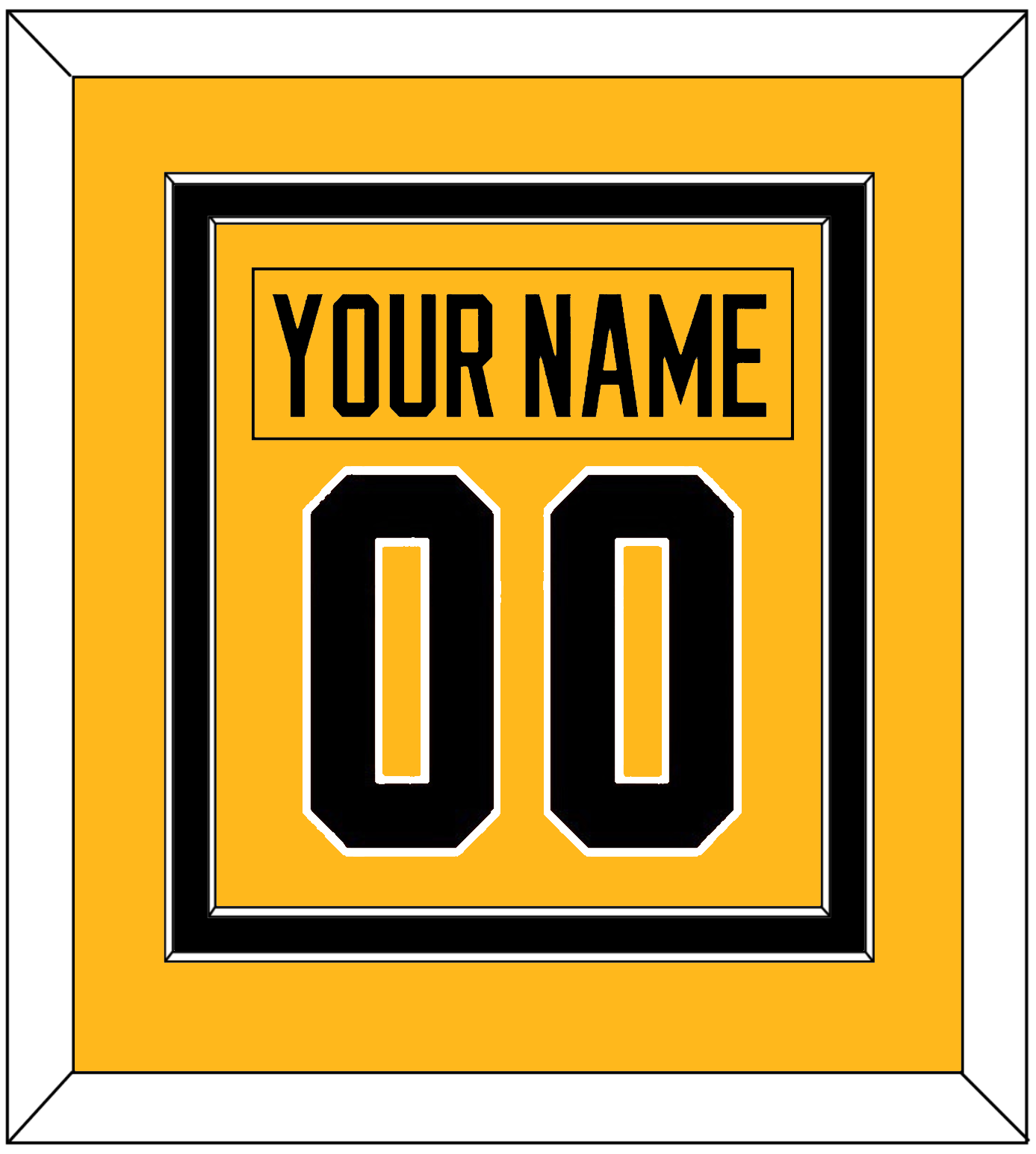 Pittsburgh Nameplate & Number (Back) Combined - Alternate Gold (2018-2021) - Signature Tier 2