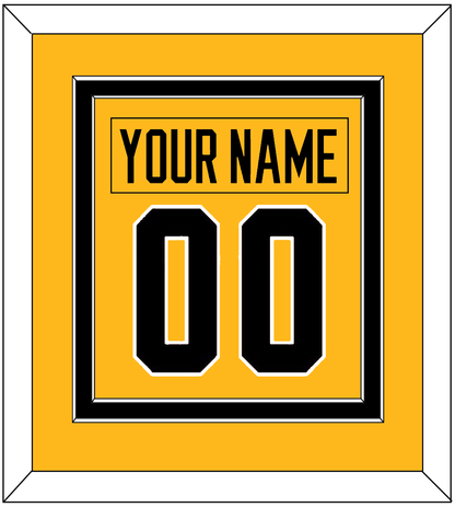 Pittsburgh Nameplate & Number (Back) Combined - Alternate Gold (2018-2021) - Signature Tier 2