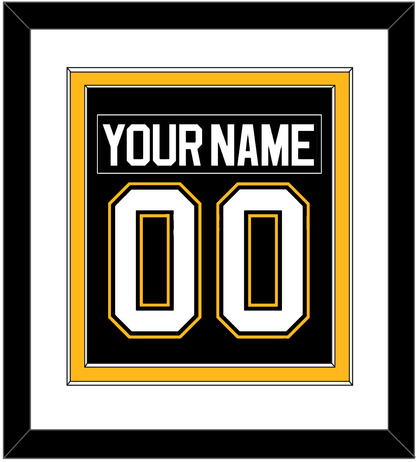 Pittsburgh Nameplate & Number (Back) Combined - Road/Alternate Black (1995-2002) - Signature Tier 1