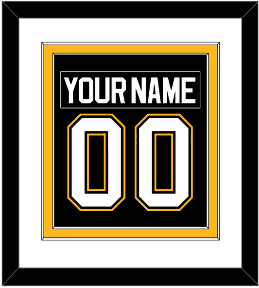 Pittsburgh Nameplate & Number (Back) Combined - Road/Alternate Black (1995-2002) - Signature Tier 1