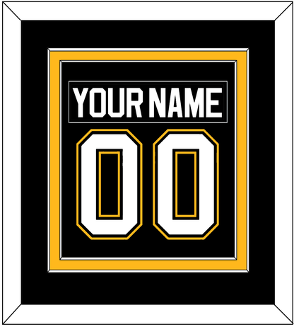 Pittsburgh Nameplate & Number (Back) Combined - Road/Alternate Black (1995-2002) - Signature Tier 2