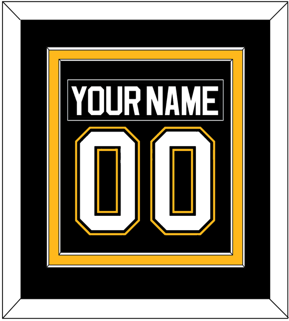 Pittsburgh Nameplate & Number (Back) Combined - Road/Alternate Black (1995-2002) - Double Mat 2