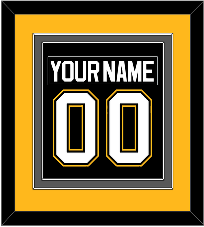 Pittsburgh Nameplate & Number (Back) Combined - Road/Alternate Black (1995-2002) - Signature Tier 3