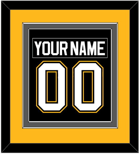 Pittsburgh Nameplate & Number (Back) Combined - Road/Alternate Black (1995-2002) - Signature Tier 3