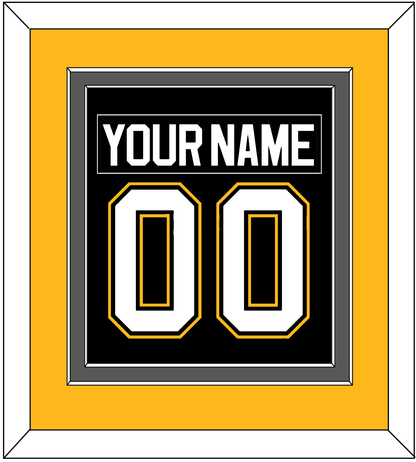 Pittsburgh Nameplate & Number (Back) Combined - Road/Alternate Black (1995-2002) - Signature Tier 3