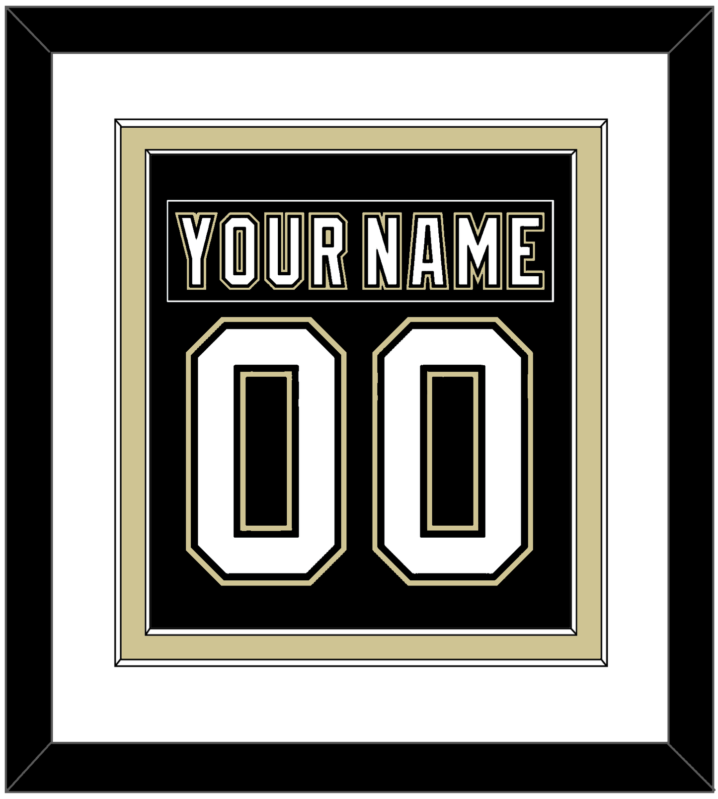 Pittsburgh Nameplate & Number (Back) Combined - Black Jersey (2000-2007) - Signature Tier 1
