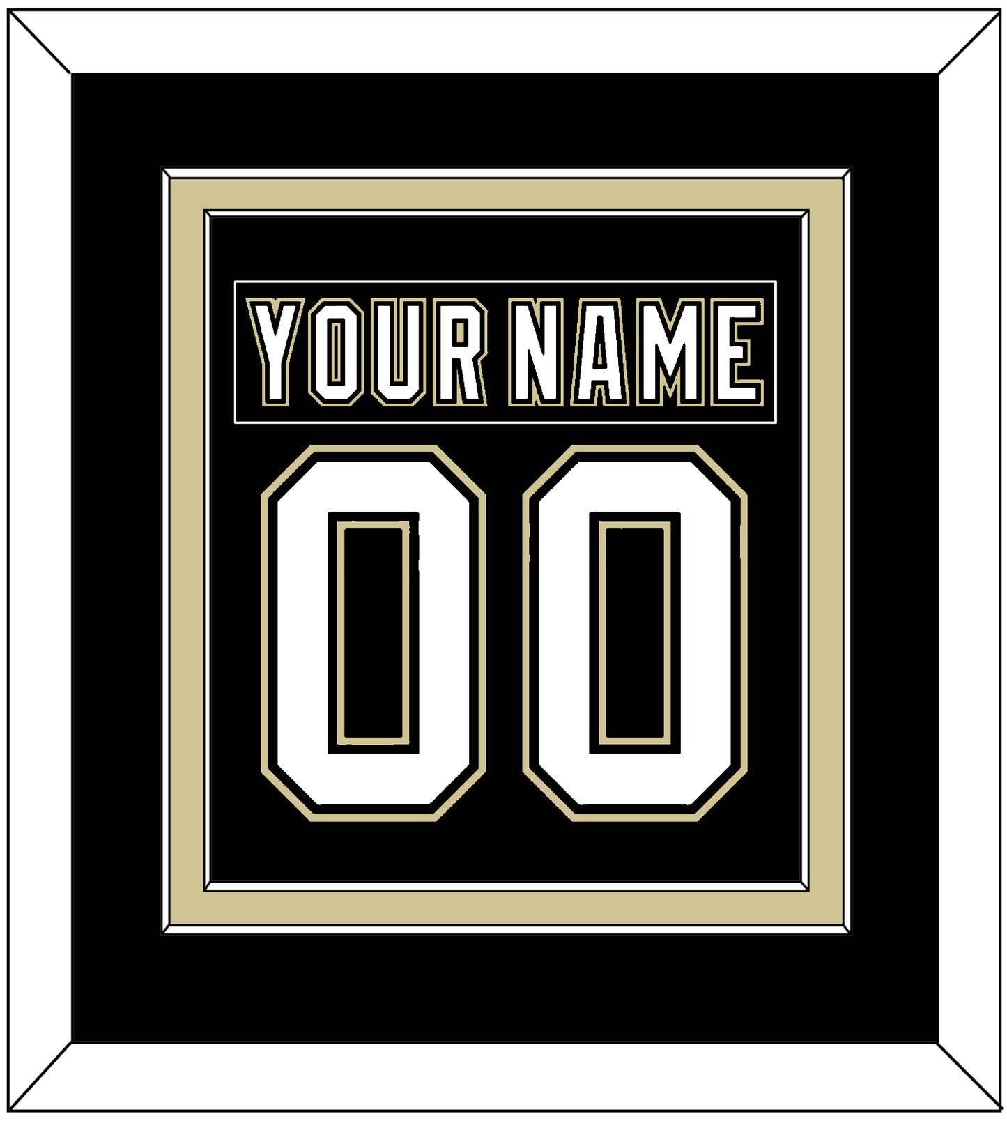 Pittsburgh Nameplate & Number (Back) Combined - Black Jersey (2000-2007) - Signature Tier 2