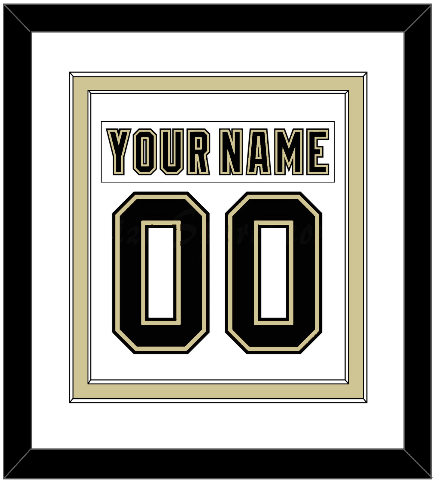 Pittsburgh Nameplate & Number (Back) Combined - Road White (2007-2016) - Signature Tier 1
