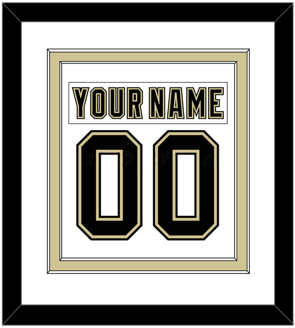 Pittsburgh Nameplate & Number (Back) Combined - Road White (2007-2016) - Double Mat 1