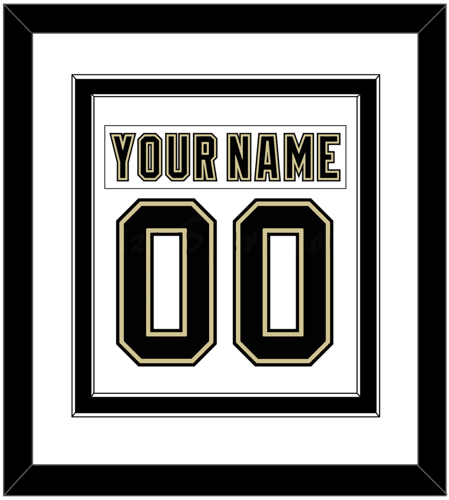 Pittsburgh Nameplate & Number (Back) Combined - Road White (2007-2016) - Signature Tier 2