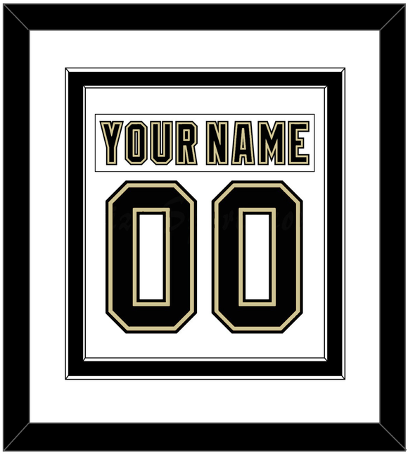 Pittsburgh Nameplate & Number (Back) Combined - Road White (2007-2016) - Double Mat 2