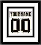 Pittsburgh Nameplate & Number (Back) Combined - Road White (2007-2016) - Double Mat 2