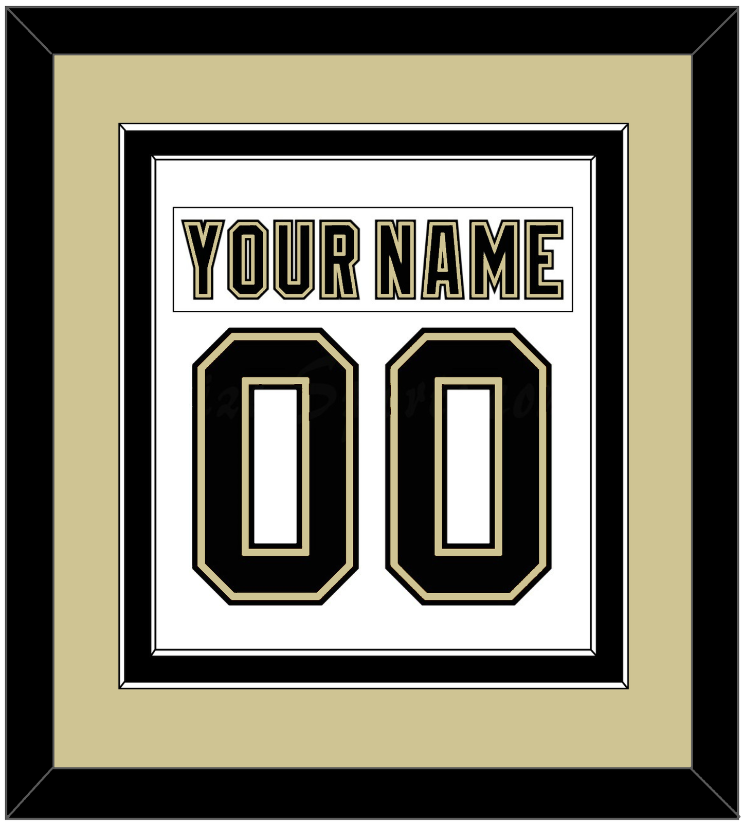 Pittsburgh Nameplate & Number (Back) Combined - White Jersey (2002-2007) - Signature Tier 3
