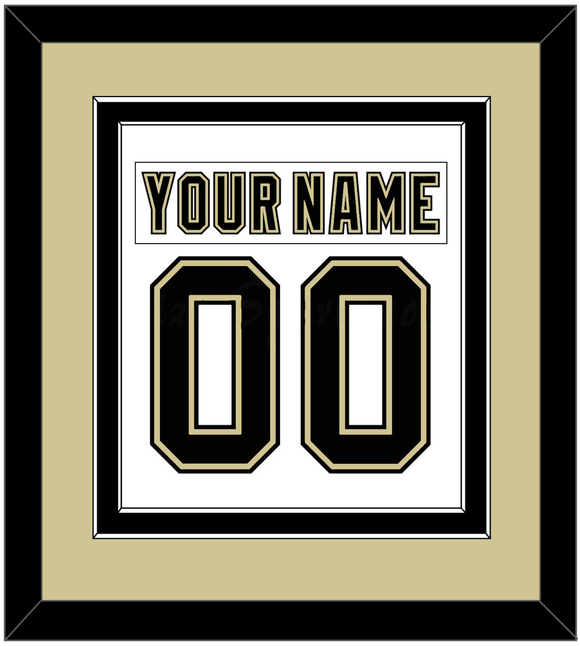 Pittsburgh Nameplate & Number (Back) Combined - Road White (2007-2016) - Double Mat 3