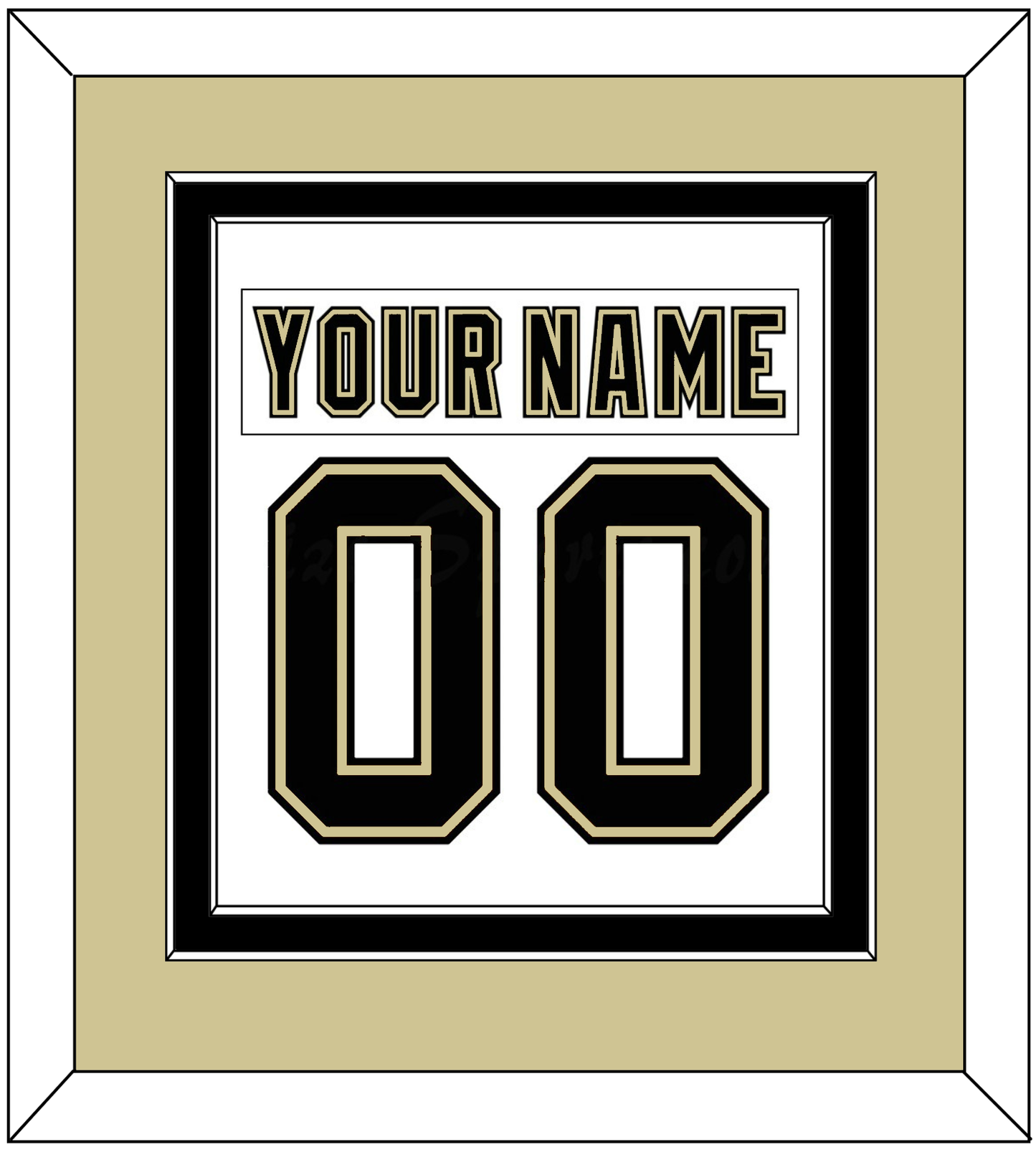 Pittsburgh Nameplate & Number (Back) Combined - Road White (2007-2016) - Signature Tier 3