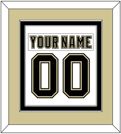 Pittsburgh Nameplate & Number (Back) Combined - Road White (2007-2016) - Signature Tier 3