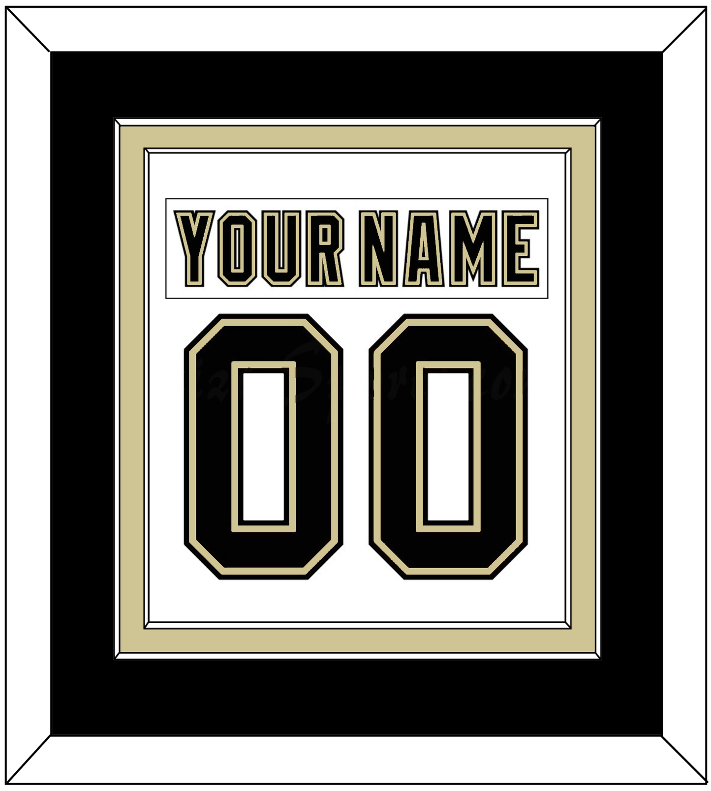 Pittsburgh Nameplate & Number (Back) Combined - White Jersey (2002-2007) - Signature Tier 4