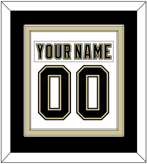 Pittsburgh Nameplate & Number (Back) Combined - Road White (2007-2016) - Double Mat 4