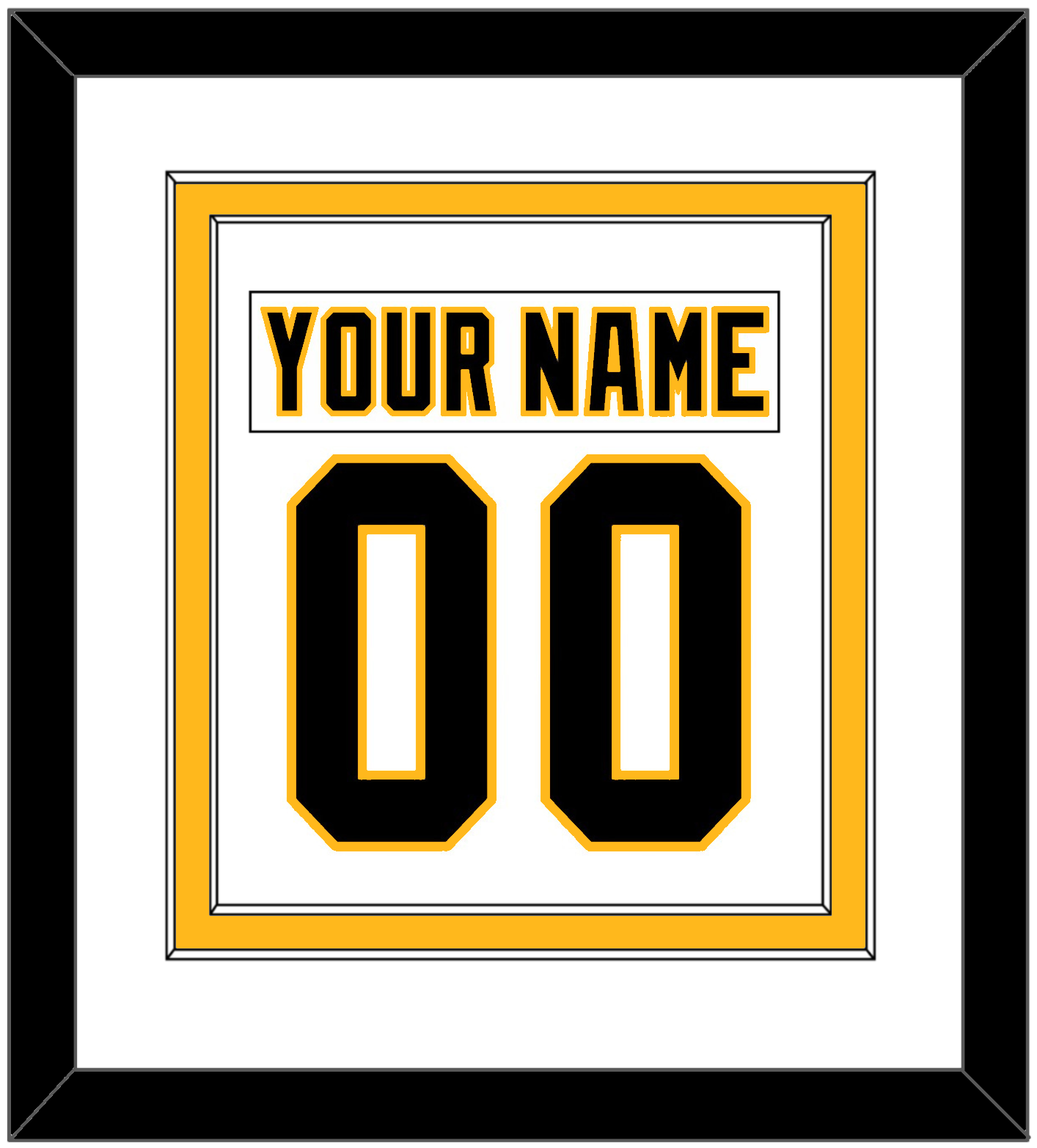 Pittsburgh Nameplate & Number (Back) Combined - Home White (1992-2002) - Signature Tier 1