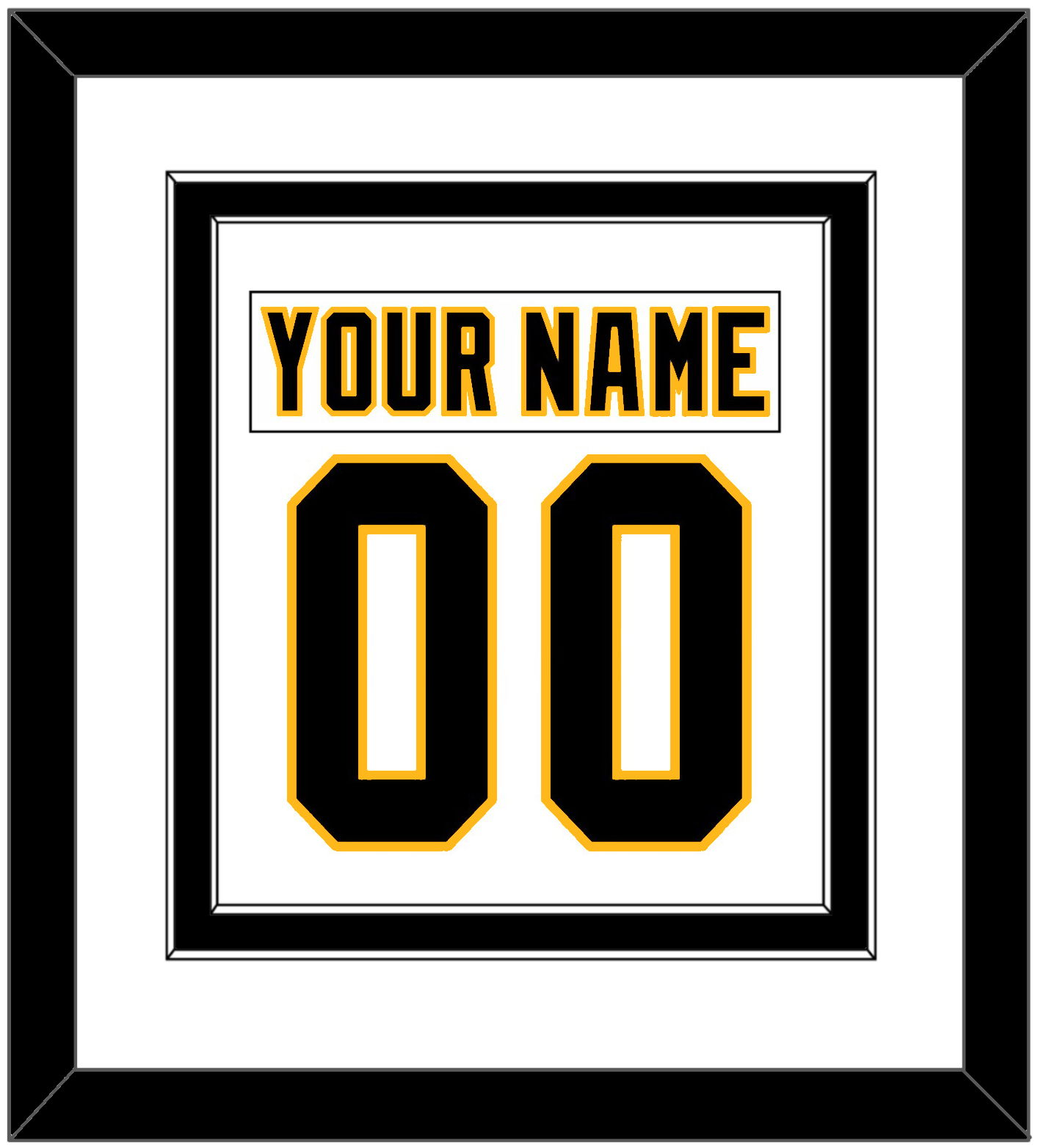 Pittsburgh Nameplate & Number (Back) Combined - Home White (1992-2002) - Signature Tier 2