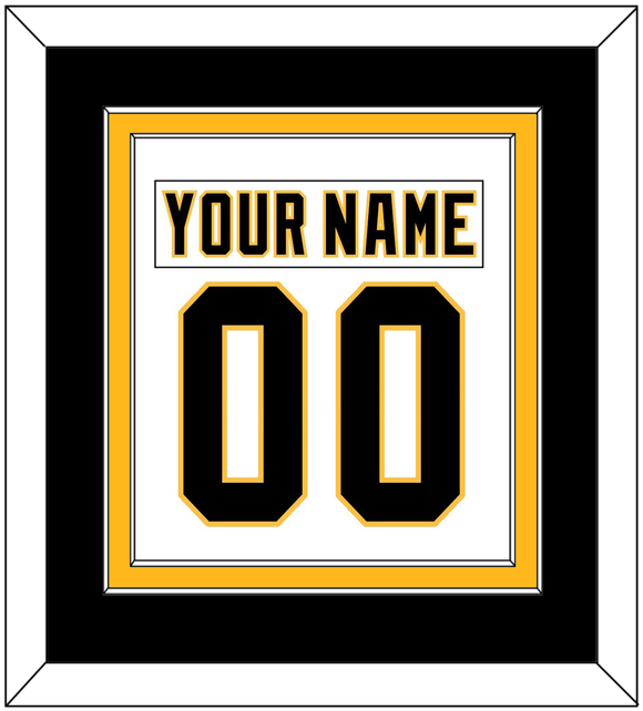 Pittsburgh Nameplate & Number (Back) Combined - Home White (1992-2002) - Double Mat 3