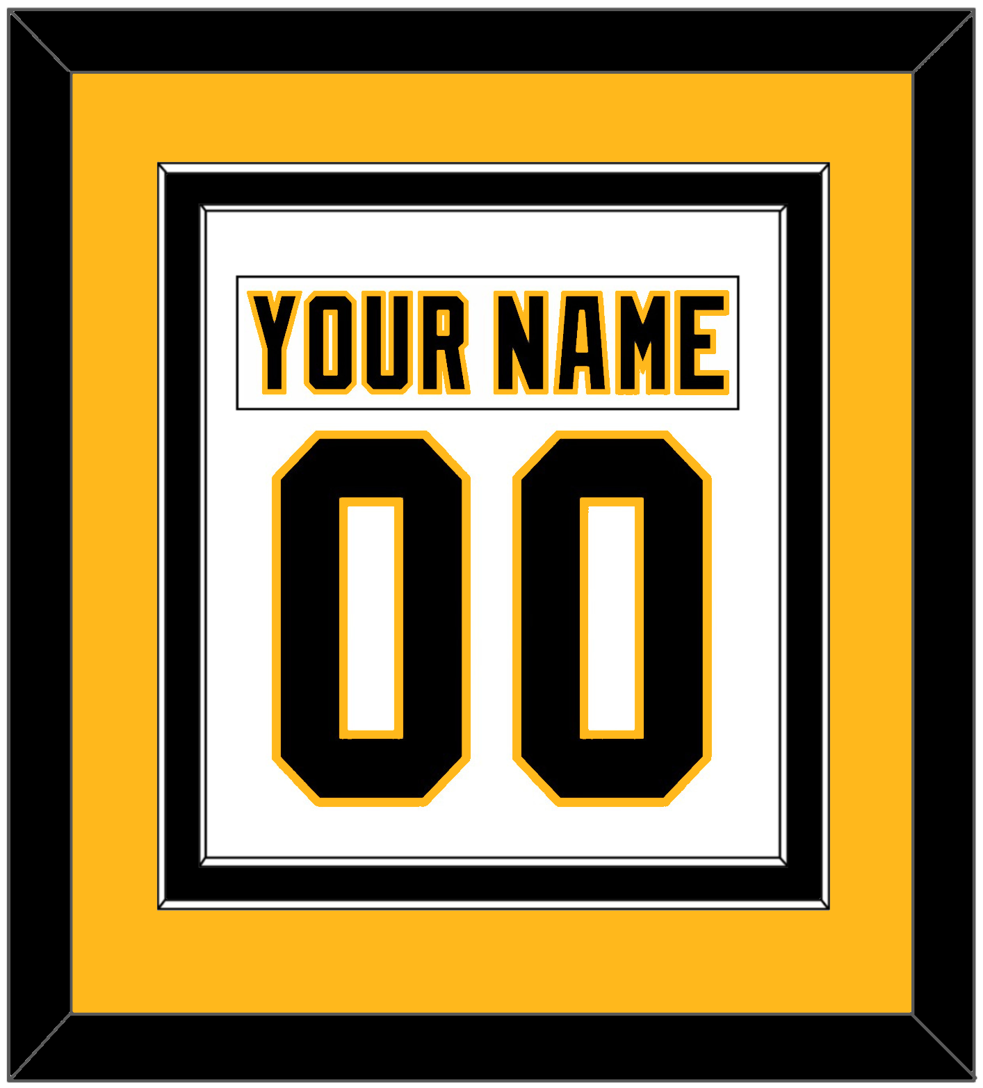Pittsburgh Nameplate & Number (Back) Combined - Home White (1992-2002) - Signature Tier 4