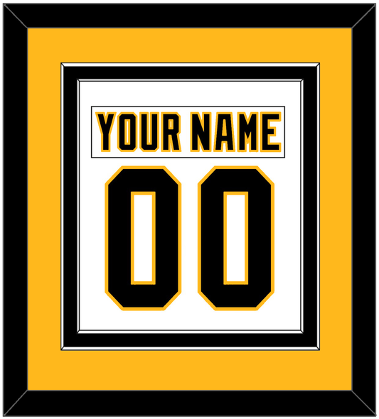 Pittsburgh Nameplate & Number (Back) Combined - Home White (1992-2002) - Signature Tier 4