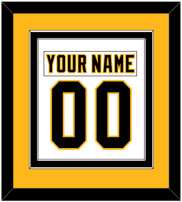 Pittsburgh Nameplate & Number (Back) Combined - Home White (1992-2002) - Double Mat 4