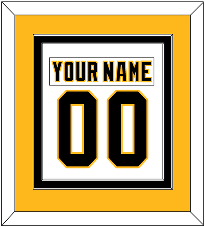 Pittsburgh Nameplate & Number (Back) Combined - Home White (1992-2002) - Signature Tier 4