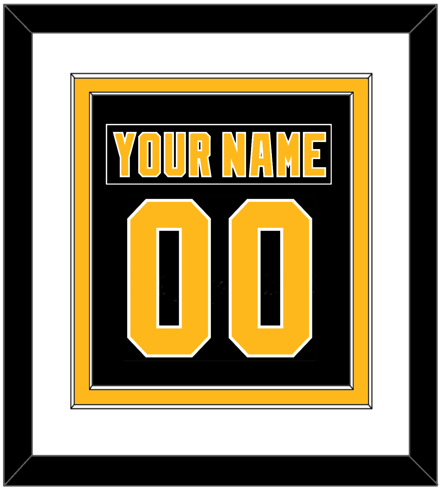 Pittsburgh Nameplate & Number (Back) Combined - Road Black (1992-1997) - Signature Tier 1