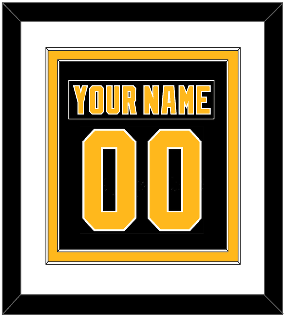 Pittsburgh Nameplate & Number (Back) Combined - Road Black (1992-1997) - Double Mat 1