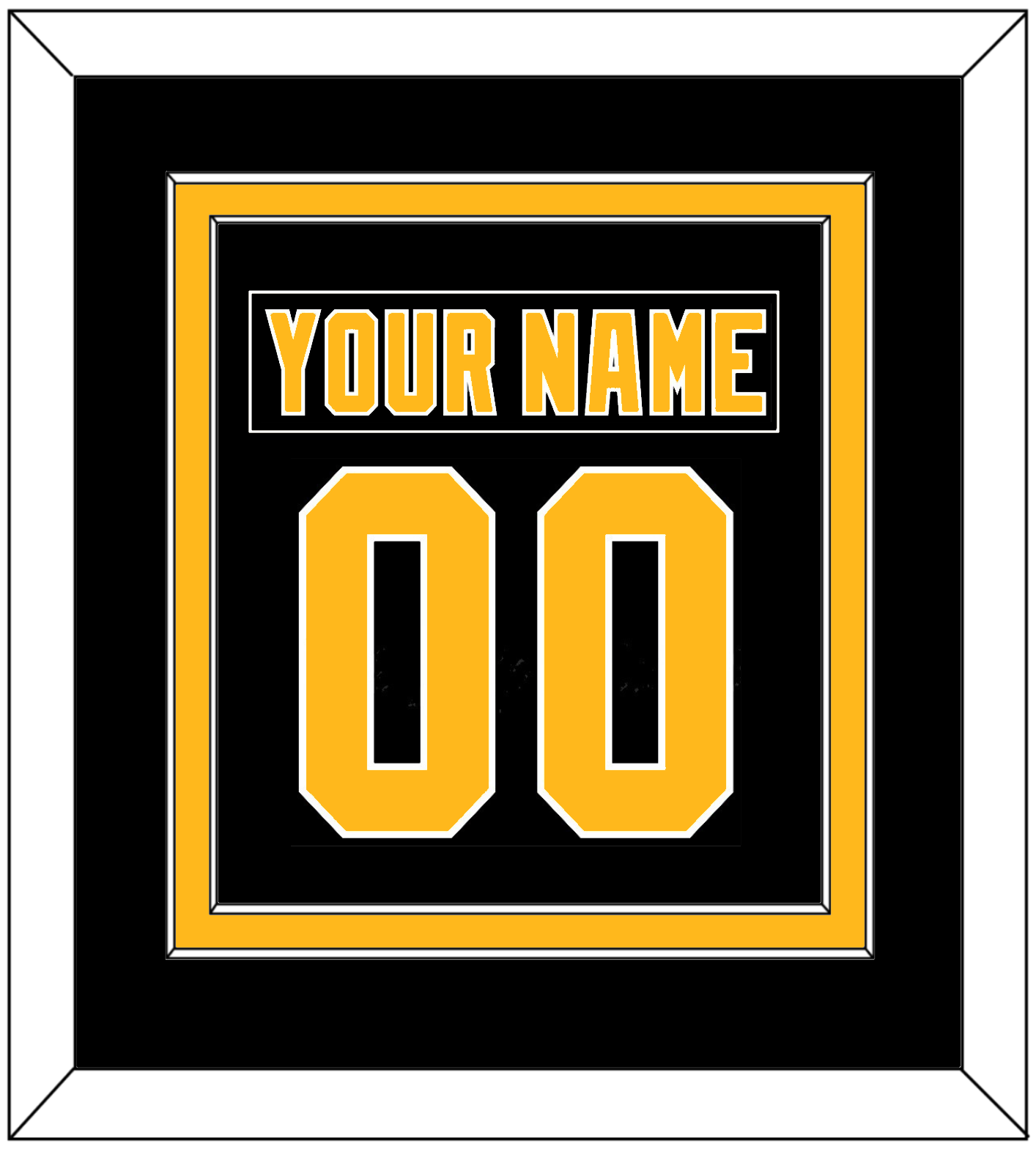 Pittsburgh Nameplate & Number (Back) Combined - Road Black (1992-1997) - Signature Tier 2