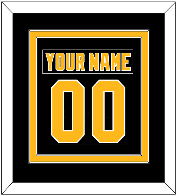 Pittsburgh Nameplate & Number (Back) Combined - Road Black (1992-1997) - Double Mat 2