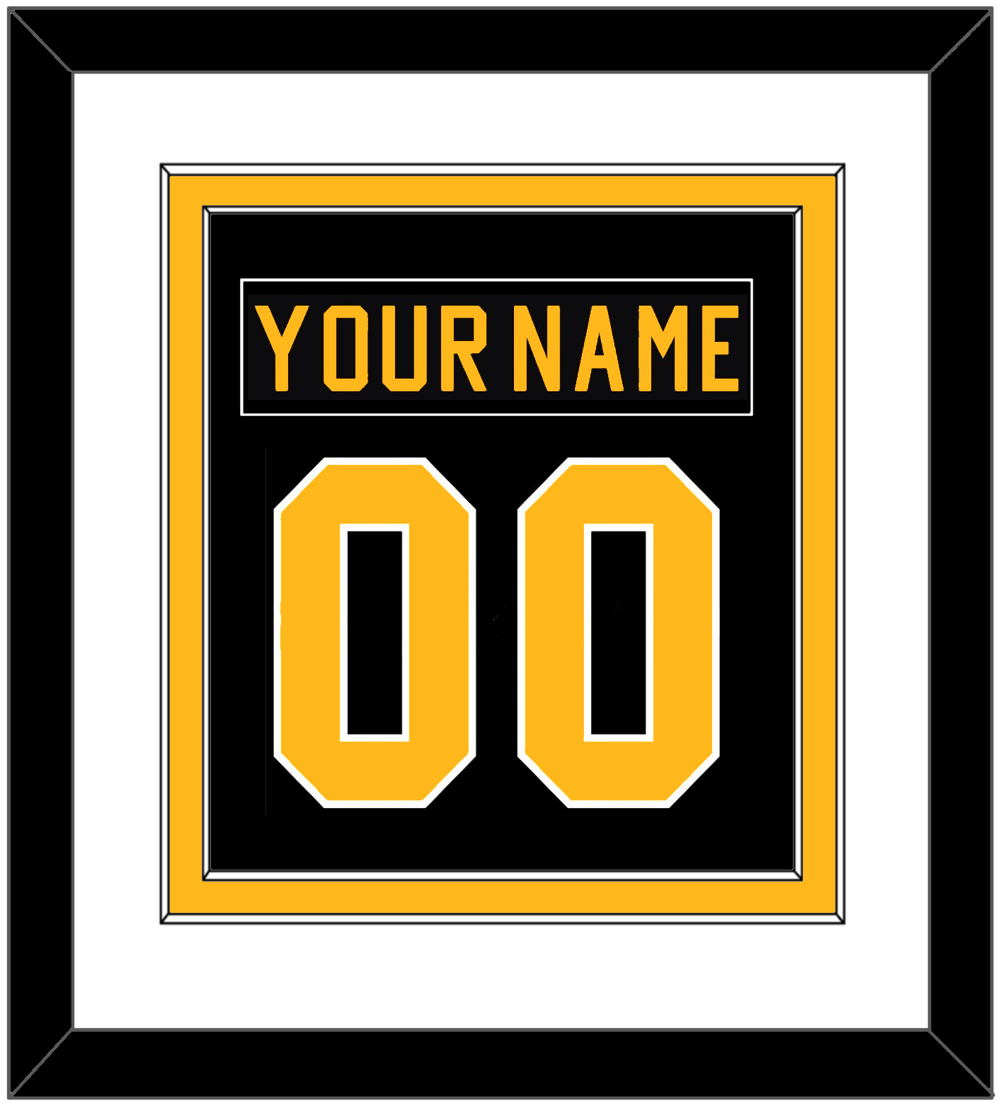 Pittsburgh Nameplate & Number (Back) Combined - Road Black (1981-1984) - Signature Tier 1