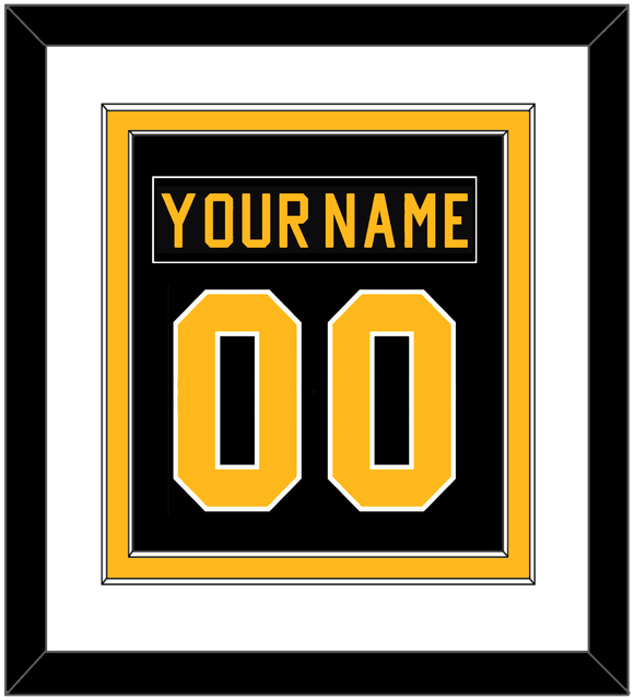 Pittsburgh Nameplate & Number (Back) Combined - Road Black (1981-1984) - Double Mat 1