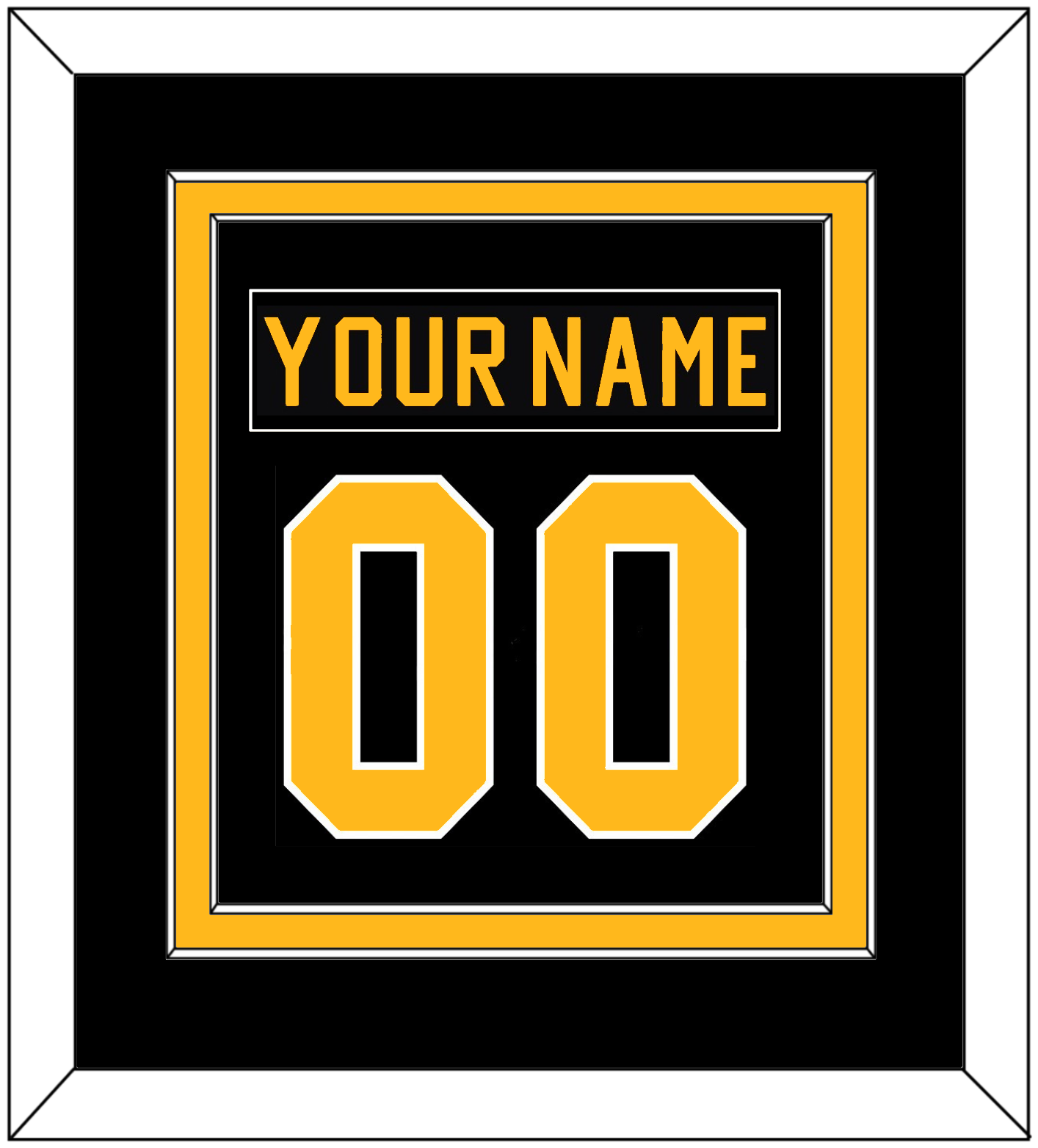 Pittsburgh Nameplate & Number (Back) Combined - Road Black (1981-1984) - Signature Tier 2
