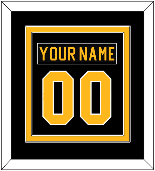 Pittsburgh Nameplate & Number (Back) Combined - Road Black (1981-1984) - Signature Tier 2