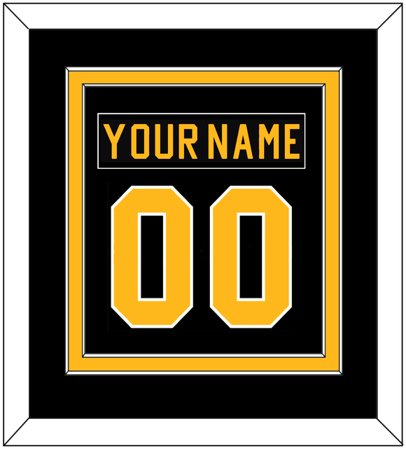 Pittsburgh Nameplate & Number (Back) Combined - Road Black (1981-1984) - Double Mat 2