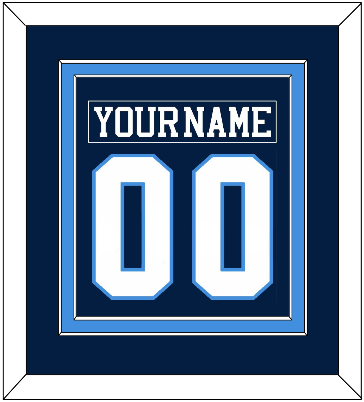 Pittsburgh Nameplate & Number (Back) Combined - Road Blue (1977-1980) - Signature Tier 2