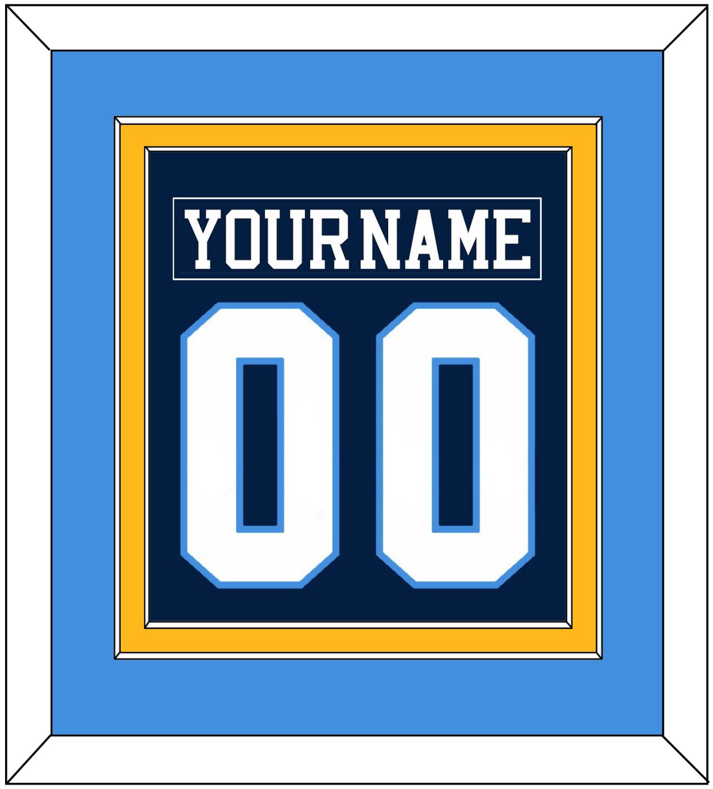 Pittsburgh Nameplate & Number (Back) Combined - Road Blue (1977-1980) - Signature Tier 3
