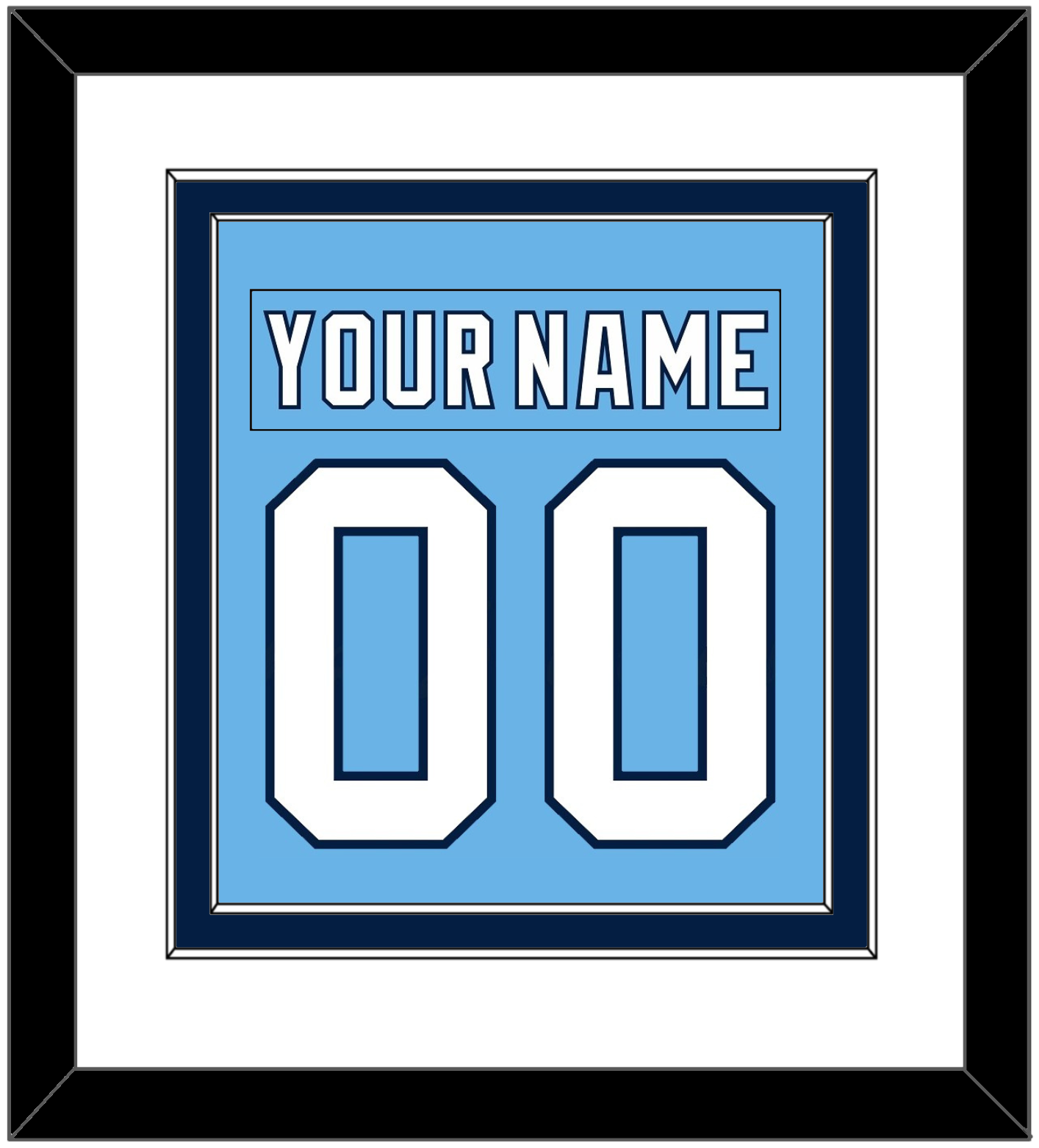 Pittsburgh Nameplate & Number (Back) Combined - Alternate Powder Blue (2008-2011) - Signature Tier 1