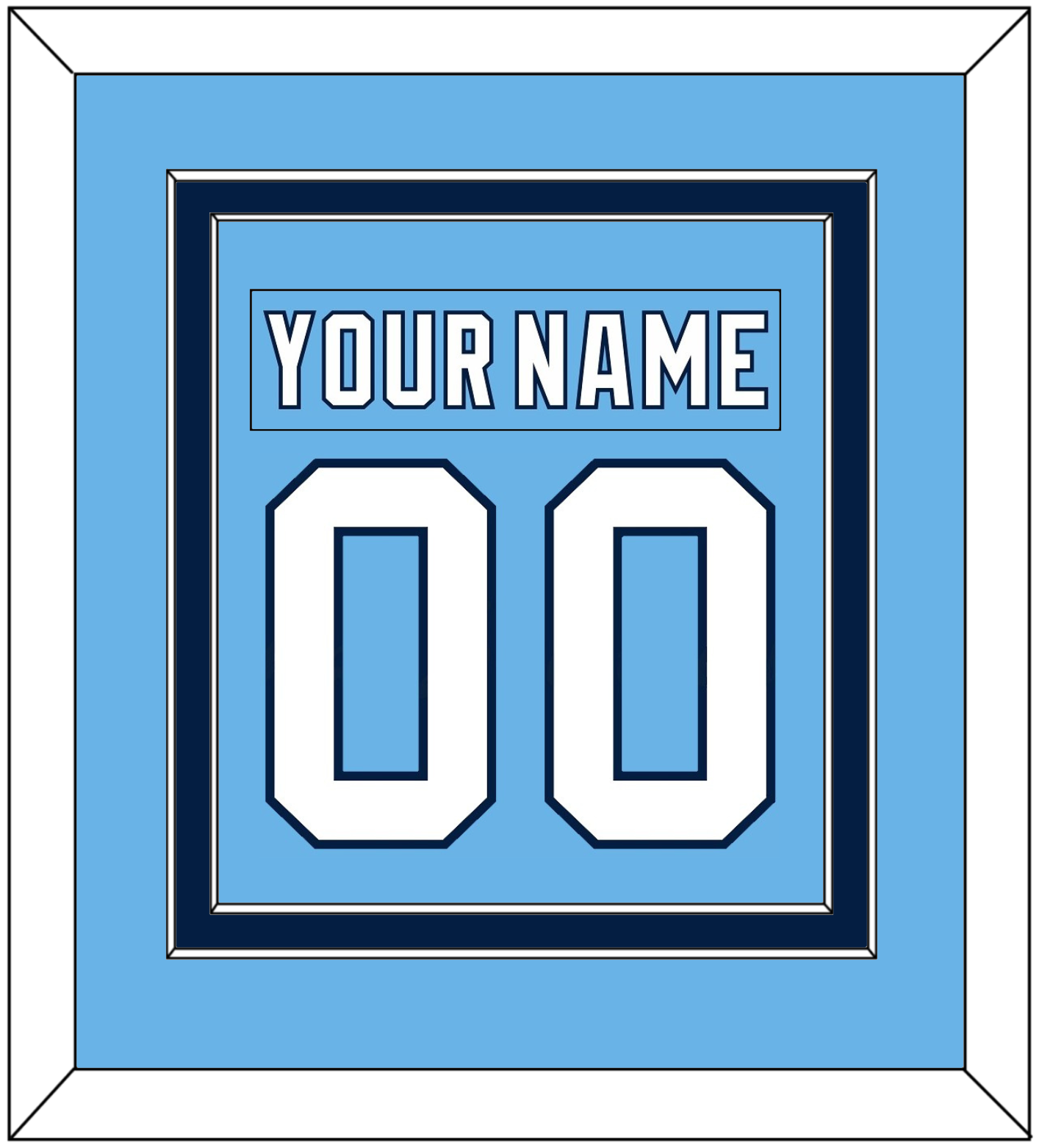 Pittsburgh Nameplate & Number (Back) Combined - 2008 Winter Classic Powder Blue - Signature Tier 2