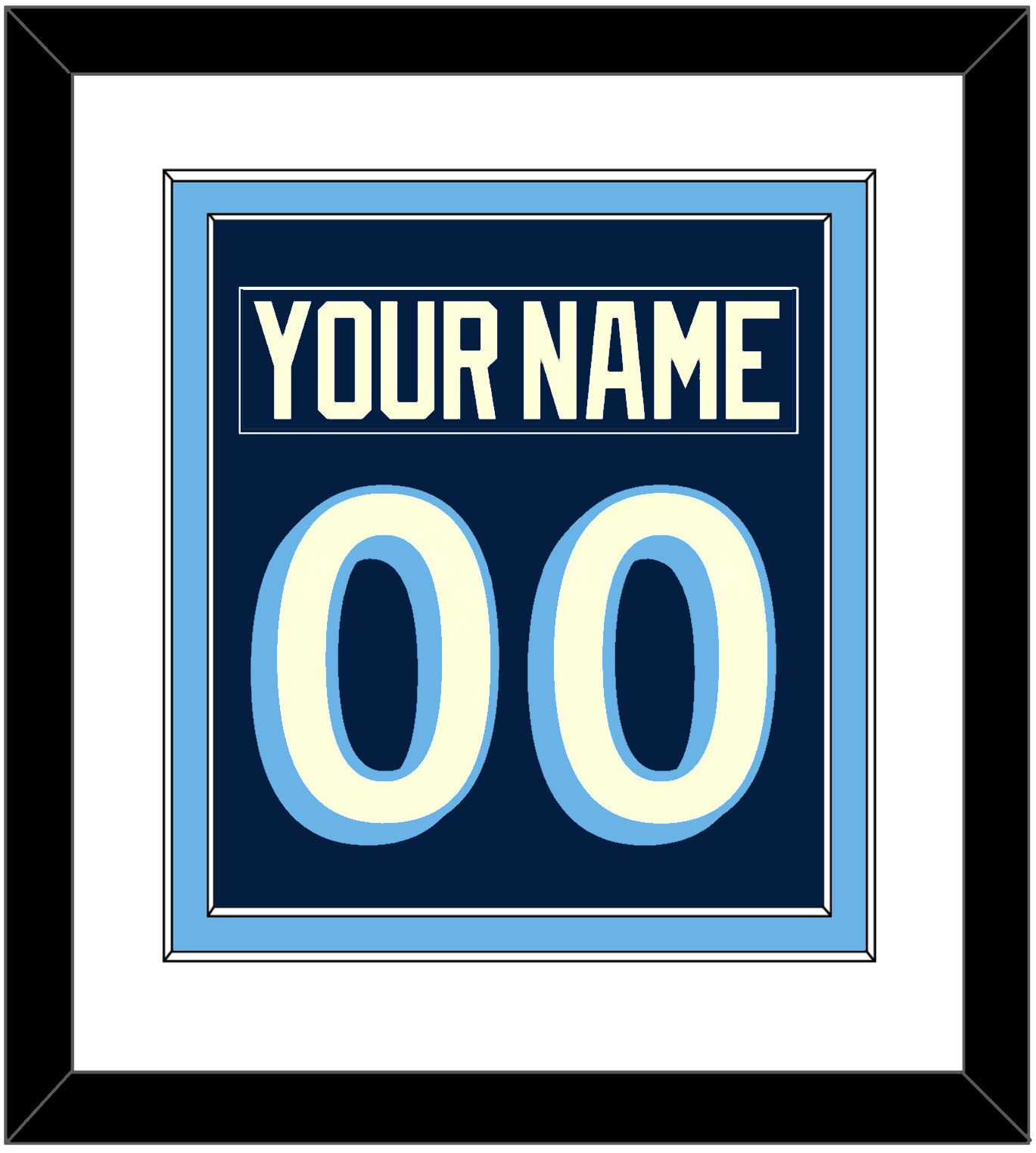 Pittsburgh Nameplate & Number (Back) Combined - 2011 Winter Classic Navy Blue - Signature Tier 1
