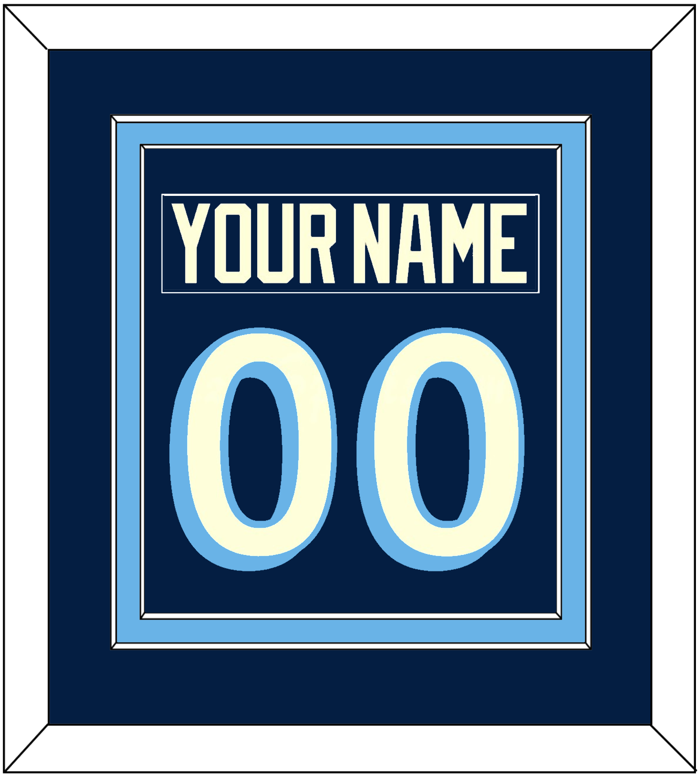 Pittsburgh Nameplate & Number (Back) Combined - 2011 Winter Classic Navy Blue - Signature Tier 2