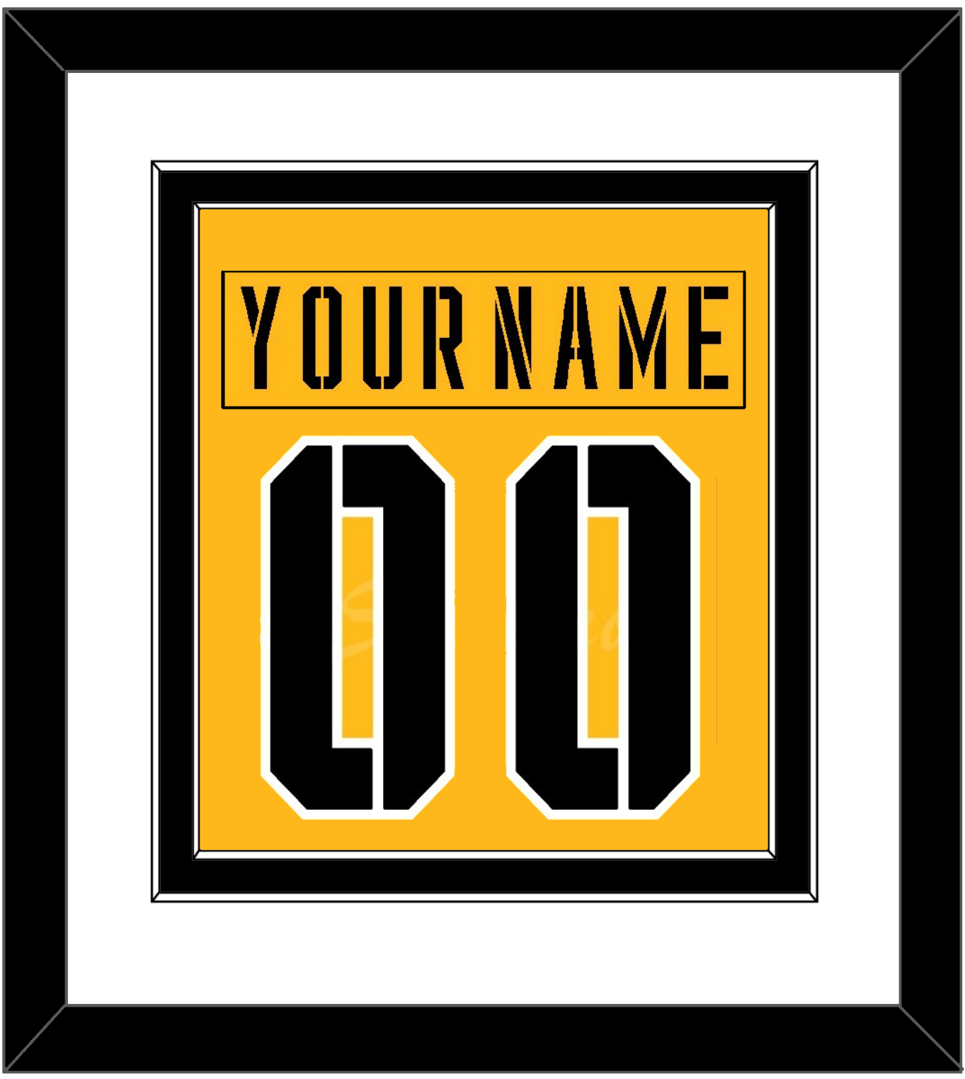 Pittsburgh Nameplate & Number (Back) Combined - 2017 Stadium Series Gold - Signature Tier 1