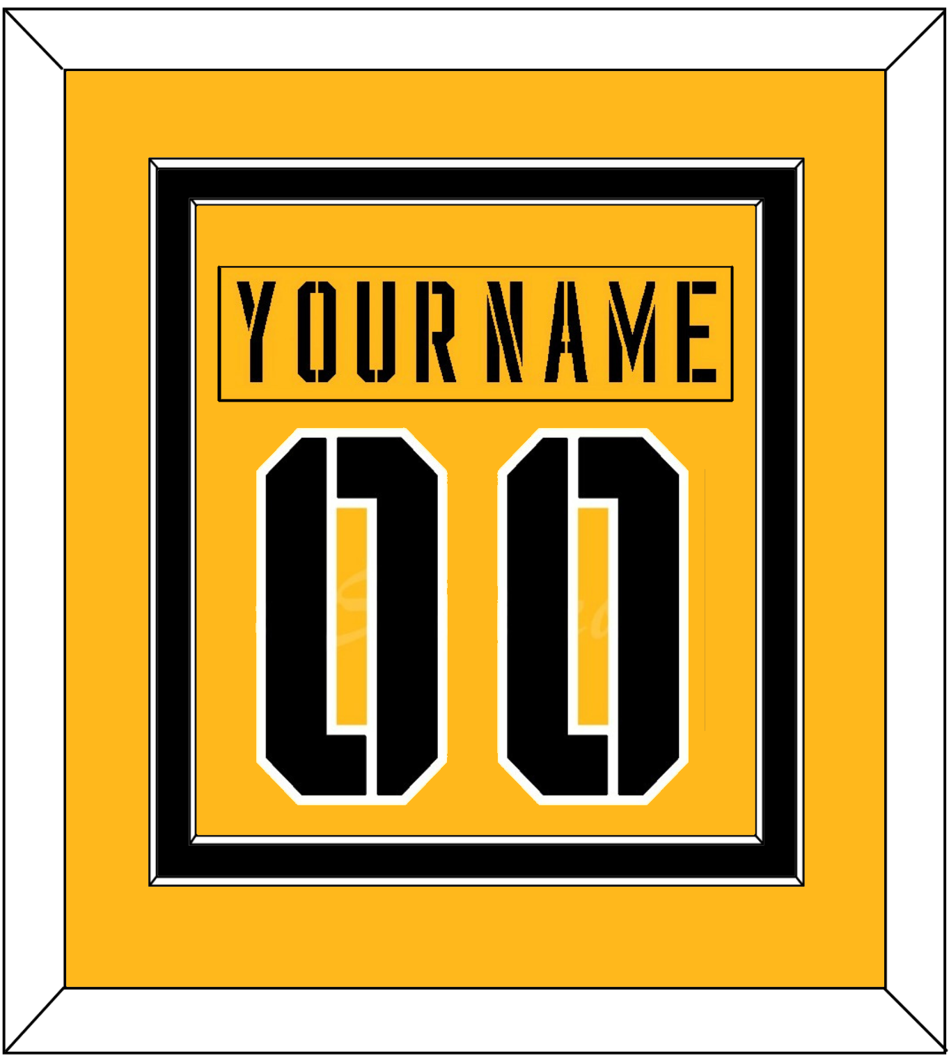 Pittsburgh Nameplate & Number (Back) Combined - 2017 Stadium Series Gold - Signature Tier 2