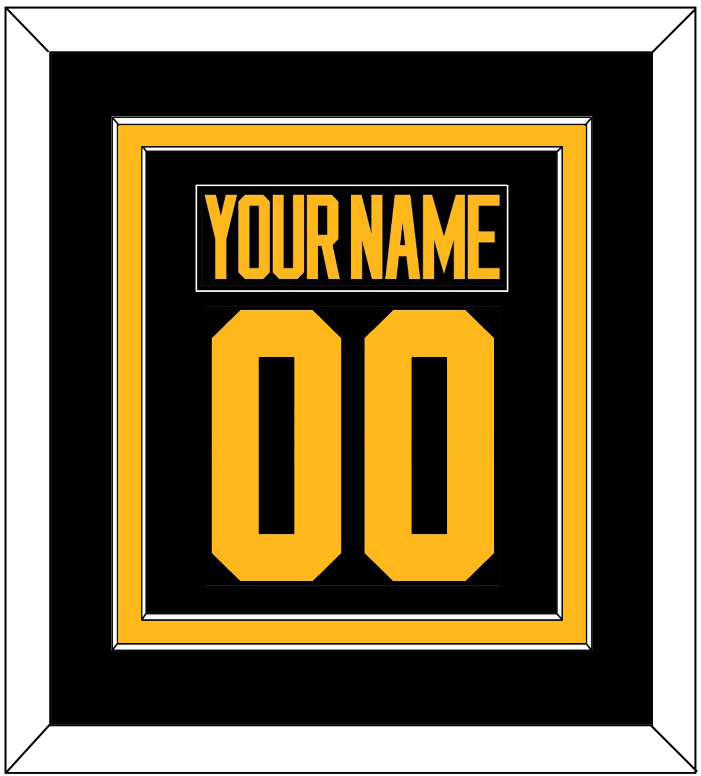 Pittsburgh Nameplate & Number (Back) Combined - 2019 Stadium Series Black - Signature Tier 2